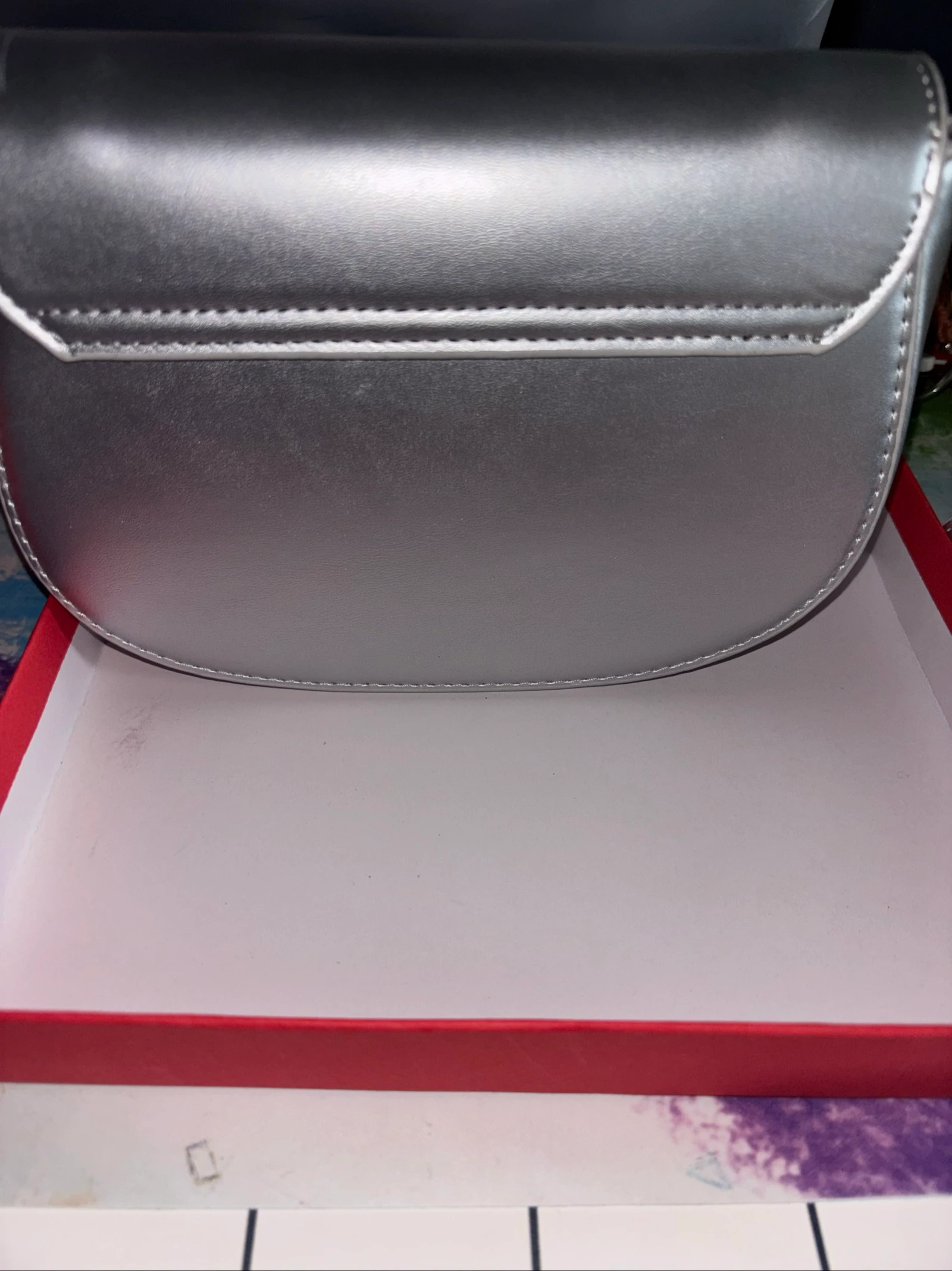 Zilveren schoudertas met metallic effect – Zeer goede staat – photo 5